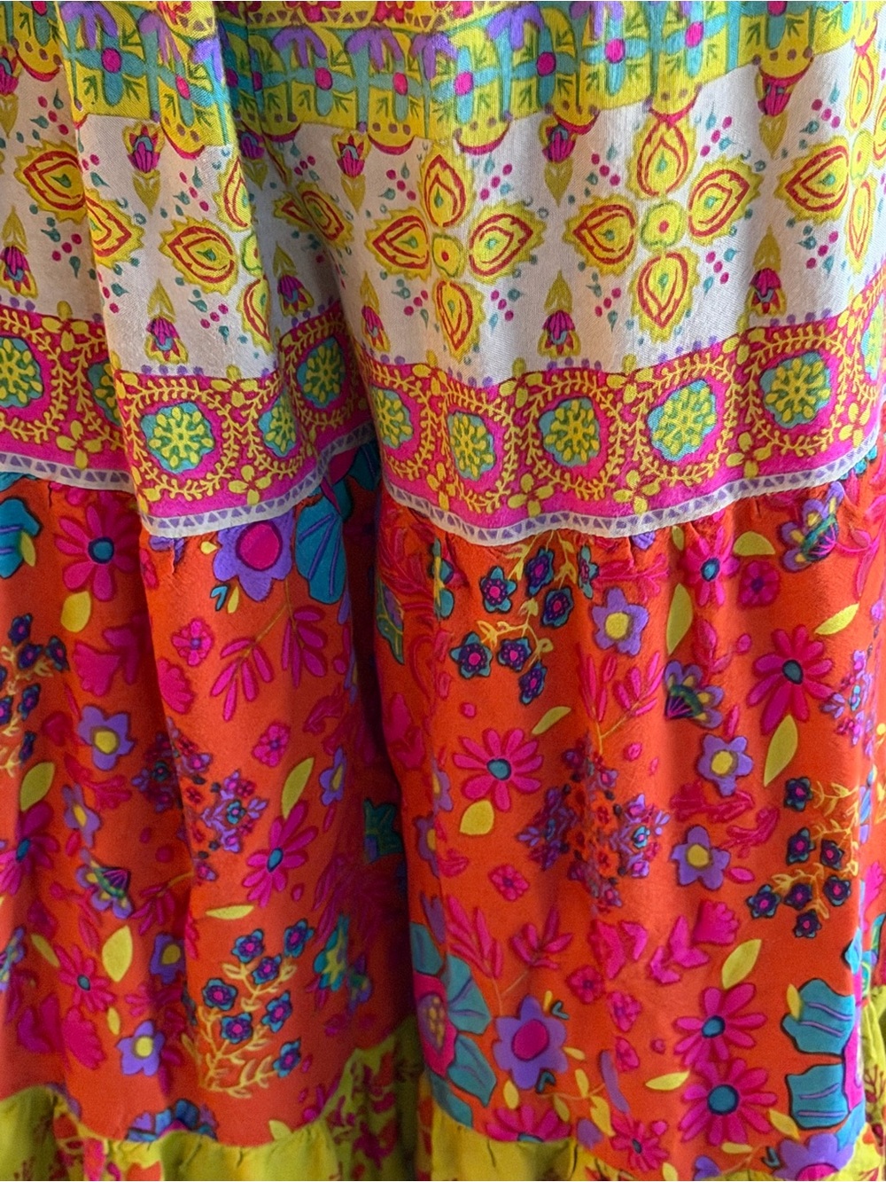 Natural Life- Bohemian Wide-Leg Floral Tiered Pants - Cream Multi - Picture 7 of 9